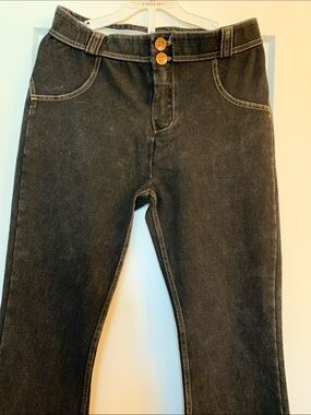 FASHION FLARE High-Rise Black Women's Jeans with Contrast Stitching